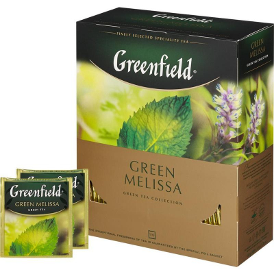 Чай Greenfield зеленый 'Green Melissa' с ароматом мяты и мелиссы 100пак х 2г