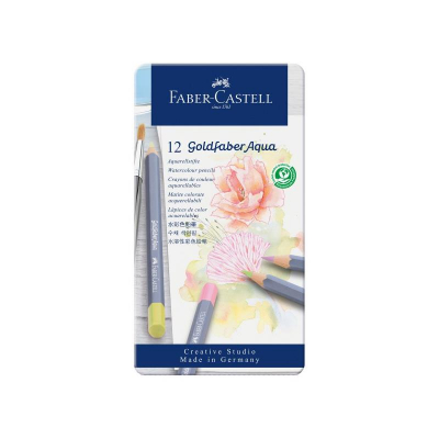 Карандаши акварельные Faber-Castell 'Goldfaber Aqua Pastel'  12цв в металлической коробке