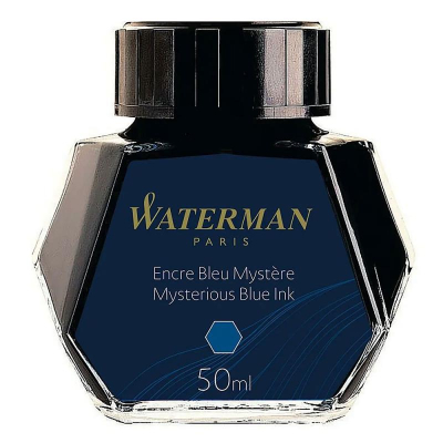 Чернила для перьевой ручки Waterman 50мл водоустойчивые синe-черные