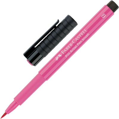 Ручка-кисточка капиллярная художественная Faber-Castell Pitt розовая марена (129)