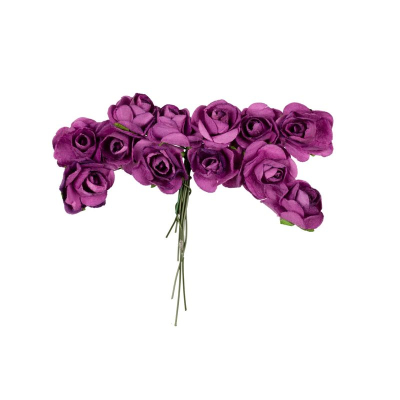 Цветы бумажные Mr.Painter Розы d-2.3см 12шт 'Пурпурная бабочка'