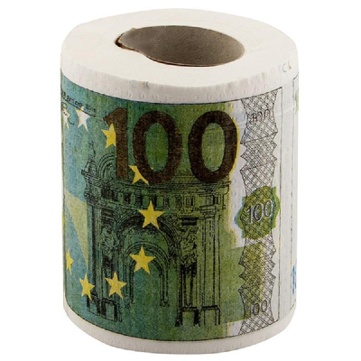 Сувенир 'Бумага туалетная 100 Euro' мини d10см
