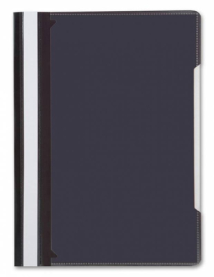 Скоросшиватель пластиковый A4 с прозрачной обложкой-карманом Бюрократ 160/120мкм глянцевый черный