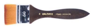Кисть синтетика флейц Малевичъ Claude №50 ручка 15см
