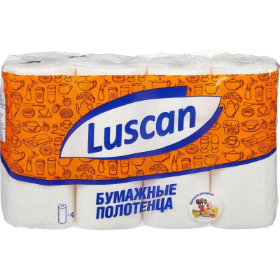Полотенце бумажное Luscan 2 слоя  50л х25см х4 рул с тиснением