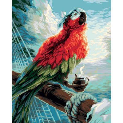 Картина по номерам холст/акрил 40х50см Фрея 'Пиратский попугай'
