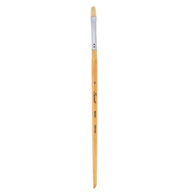 Кисть щетина плоская Сонет № 2 (6мм) лакированная ручка 15см