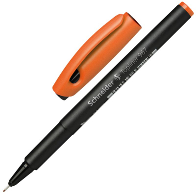 Ручка капиллярная Schneider 0.4мм Topliner 967 оранжевая